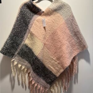 Mia and Tess Multicolor Fringe Poncho